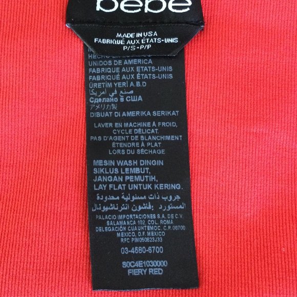 Bebe Fiery Red Spandex Crop Top, Small - Picture 3 of 6